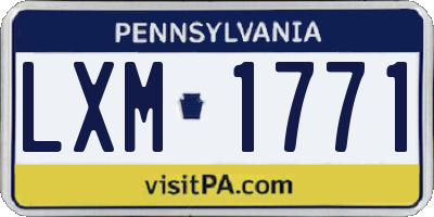 PA license plate LXM1771