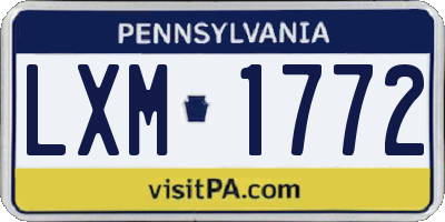 PA license plate LXM1772