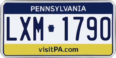 PA license plate LXM1790