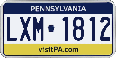 PA license plate LXM1812