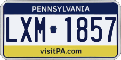 PA license plate LXM1857