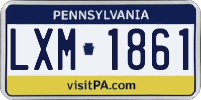 PA license plate LXM1861