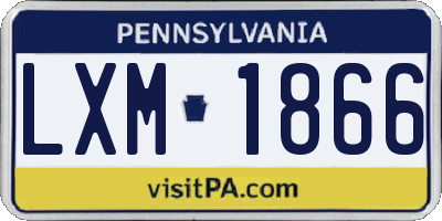 PA license plate LXM1866