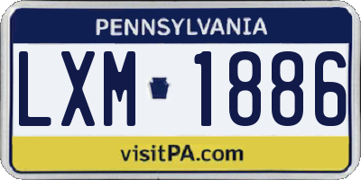 PA license plate LXM1886