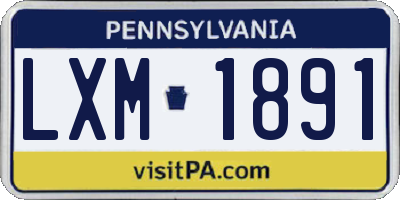 PA license plate LXM1891