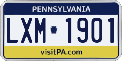 PA license plate LXM1901