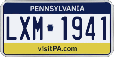 PA license plate LXM1941