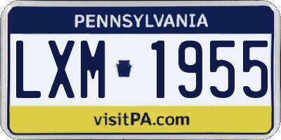 PA license plate LXM1955