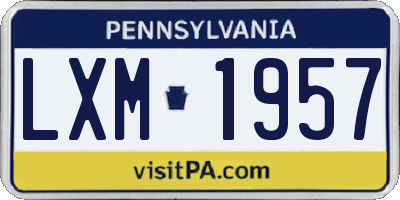 PA license plate LXM1957