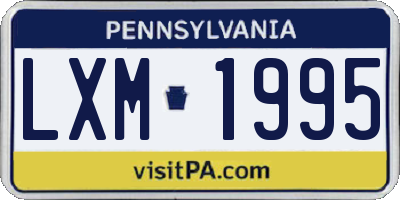 PA license plate LXM1995