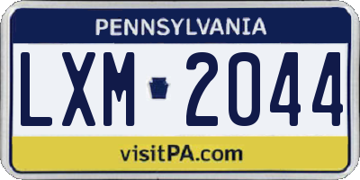 PA license plate LXM2044