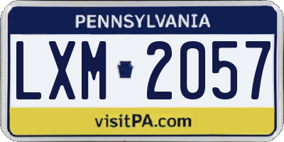 PA license plate LXM2057