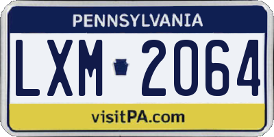 PA license plate LXM2064