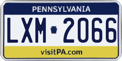 PA license plate LXM2066