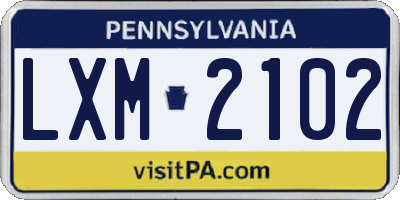 PA license plate LXM2102
