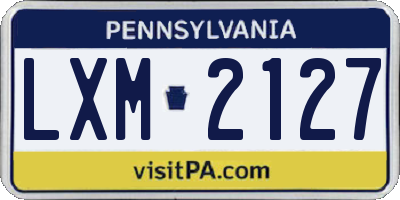 PA license plate LXM2127