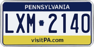 PA license plate LXM2140