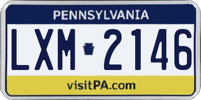 PA license plate LXM2146