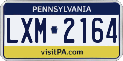 PA license plate LXM2164