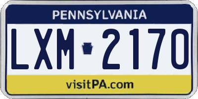 PA license plate LXM2170