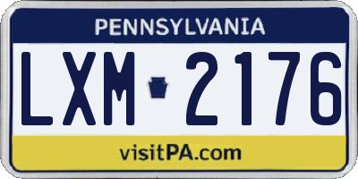 PA license plate LXM2176