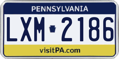 PA license plate LXM2186