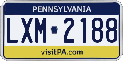 PA license plate LXM2188