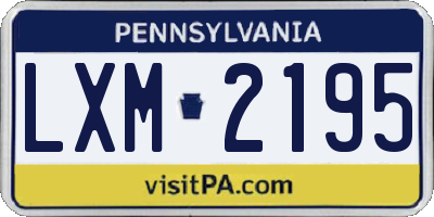 PA license plate LXM2195
