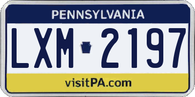 PA license plate LXM2197