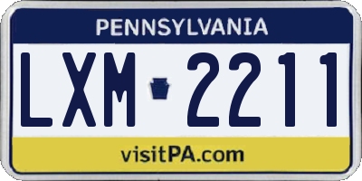 PA license plate LXM2211