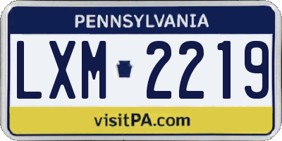 PA license plate LXM2219