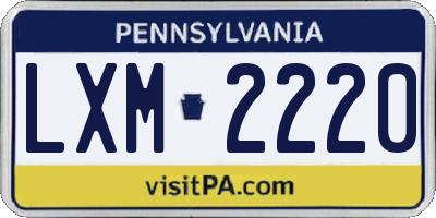 PA license plate LXM2220