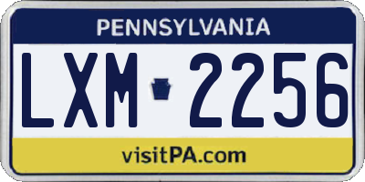 PA license plate LXM2256
