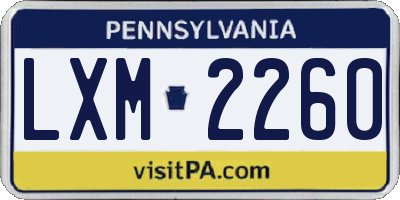 PA license plate LXM2260