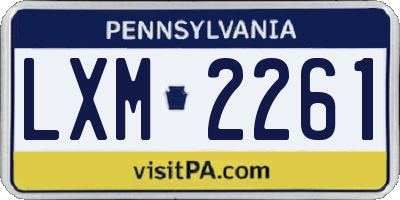 PA license plate LXM2261