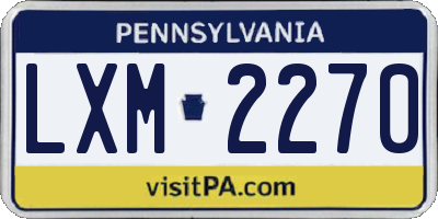 PA license plate LXM2270