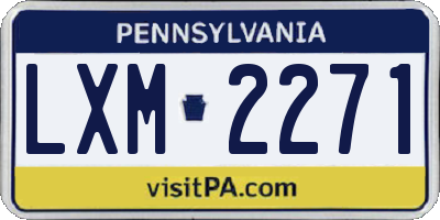 PA license plate LXM2271