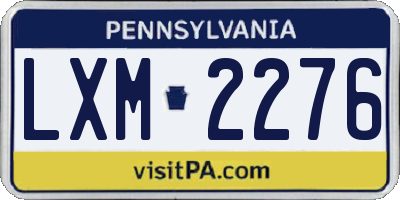 PA license plate LXM2276