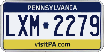 PA license plate LXM2279