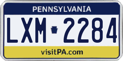 PA license plate LXM2284
