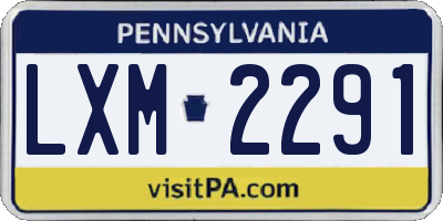 PA license plate LXM2291