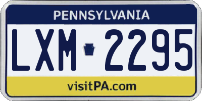 PA license plate LXM2295