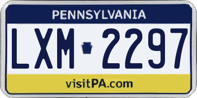PA license plate LXM2297