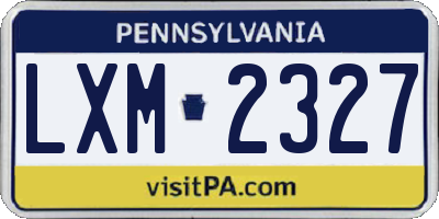 PA license plate LXM2327