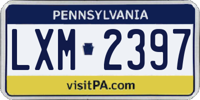 PA license plate LXM2397