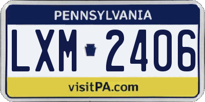 PA license plate LXM2406
