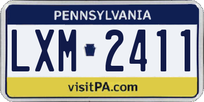 PA license plate LXM2411