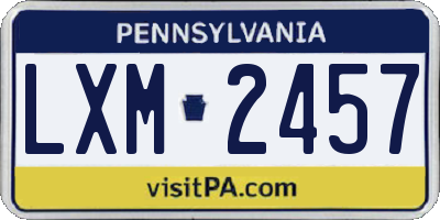 PA license plate LXM2457