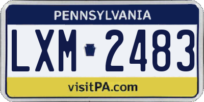 PA license plate LXM2483