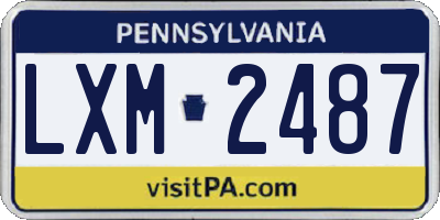 PA license plate LXM2487